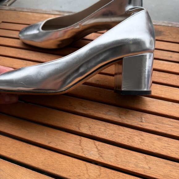 Sofie DHoore Womens Silver Block Heel Pumps Size 36/5.5 US - Picture 7 of 12